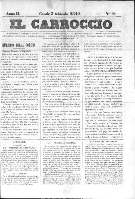 Il Carroccio - Edizione 9 del 03/02/1849